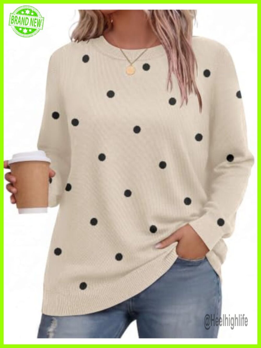 Plus Size Crew Neck Long Sleeve Pullover Sweater 100% Viscose
